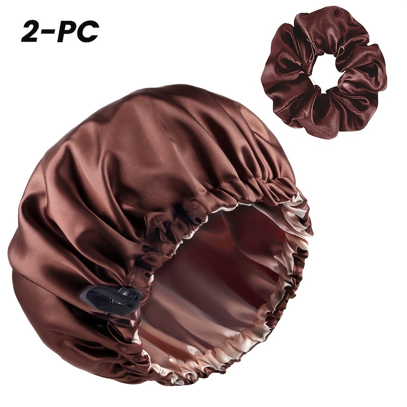 TEMU Muyky 2 (1pc Bonnet+1pc Hair Scrunchie) /4 Packs (4pcs Bonnets) Bonnet For Sleeping Satin Bonnet Hair Bonnets For Women And Men Double Layer