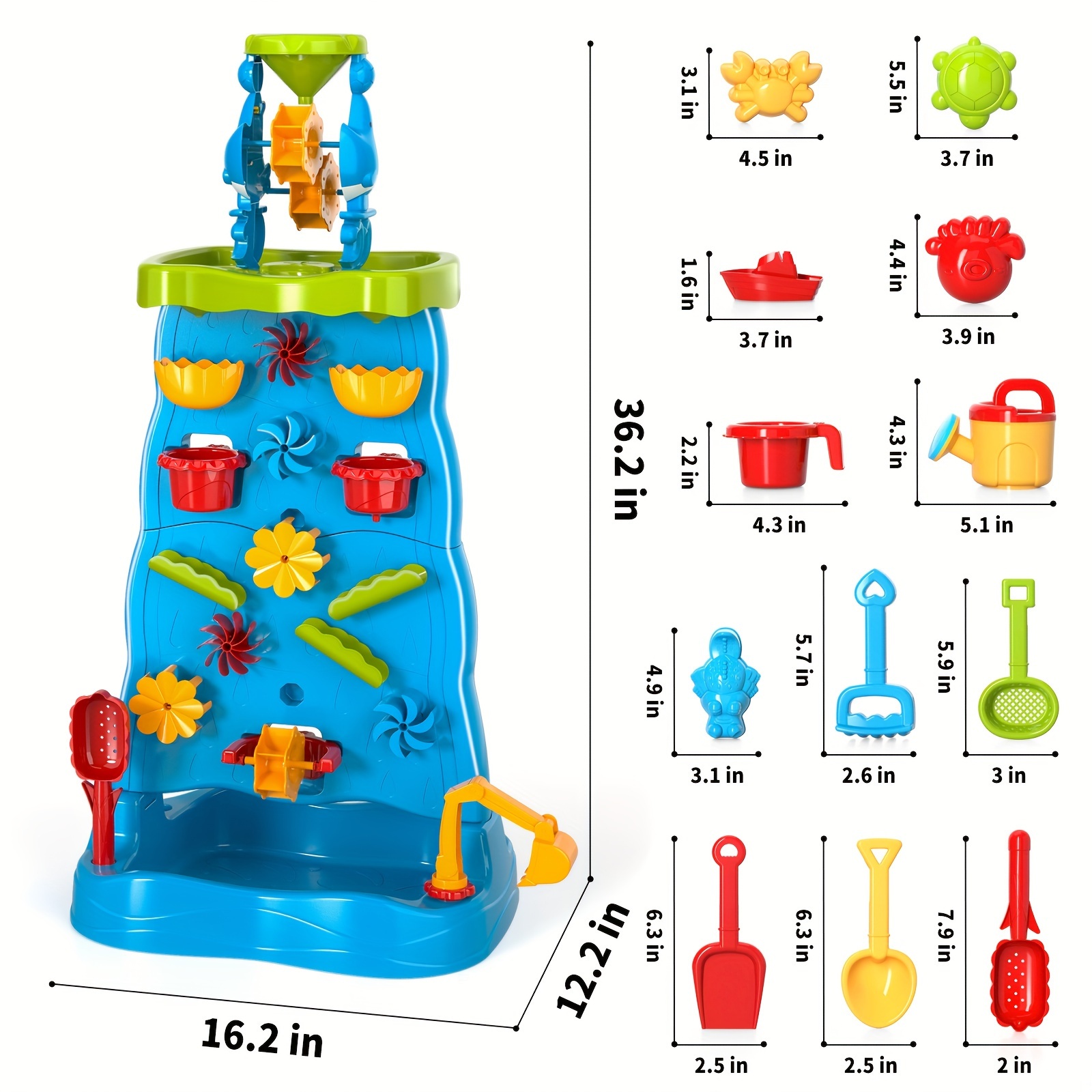 Water Table Toys Toddlers Double sided Waterfall Discovery - Temu