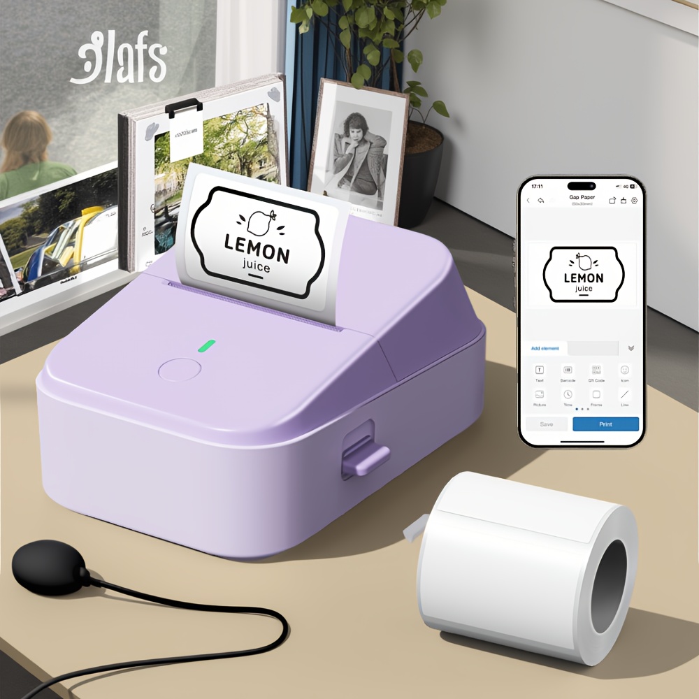 Pm260a Label Maker Portable Label Printer For Small Business, Office, Address, Mini Printer, With A Roll Paper, Address Printing, Handheld Device, , Thermal Printing, Highquality Print, Retail Stores