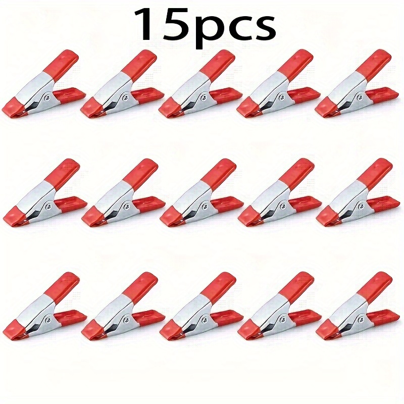 E-shop 15/ Stück Metall Federklemmen Clips, Rote Schwerlast Klemmen mit Spitze, Gummiüberzogene, Holz Klemmen für Planen, Camping, Holzbearbeitung,