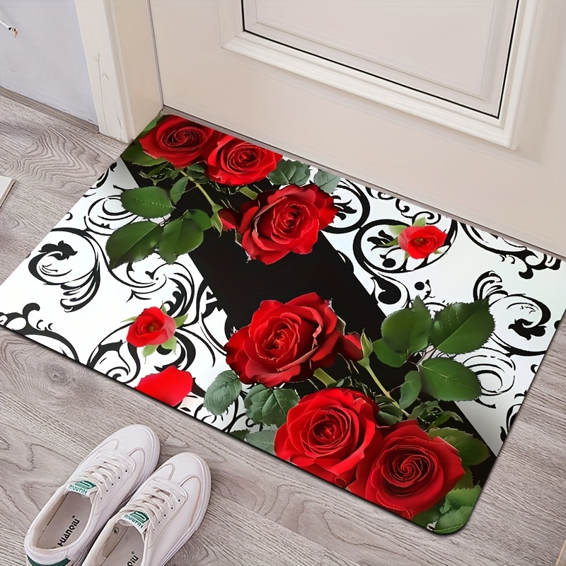 red and white foams with rose