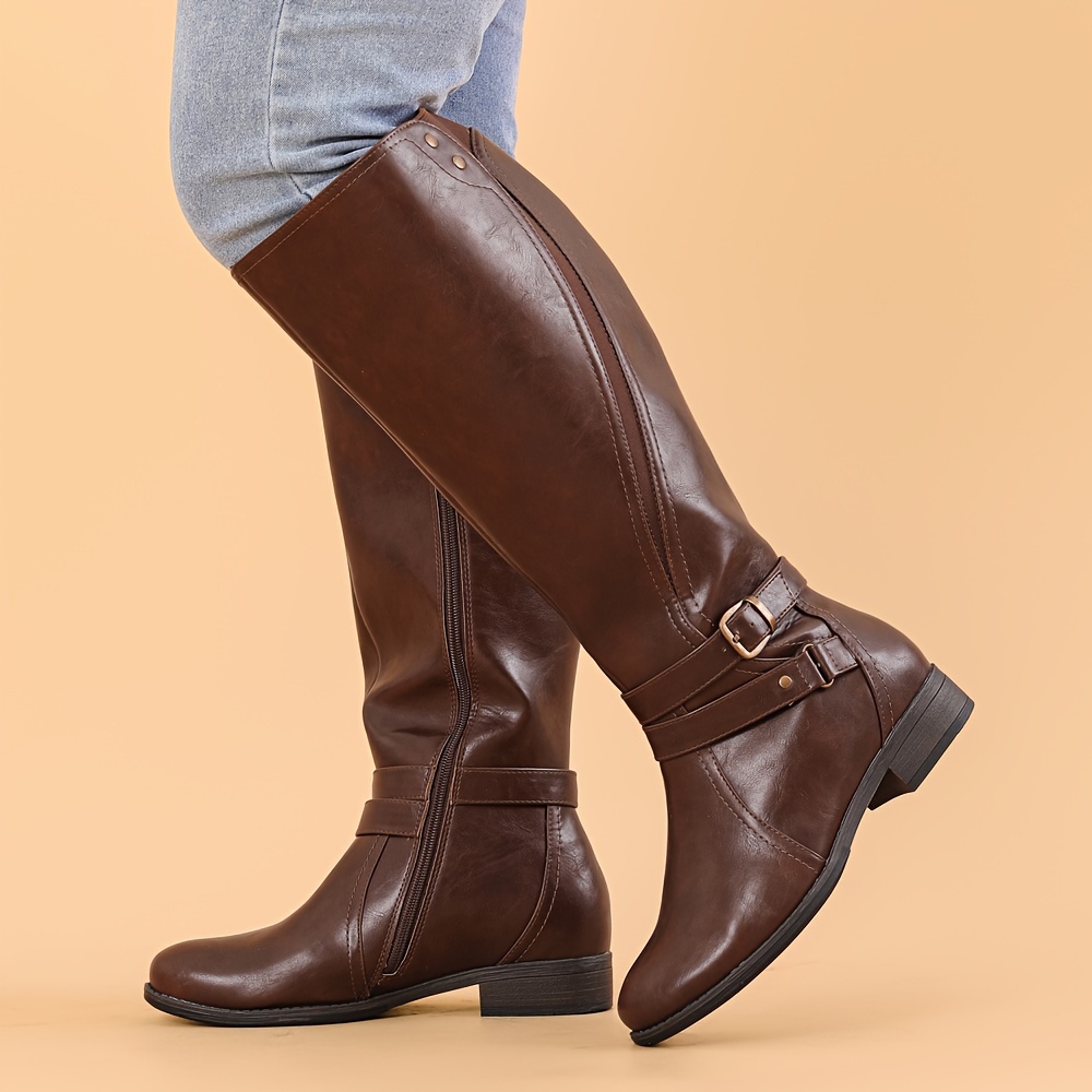 Women's Extra Wide Calf Knee High Boots Plus Size Wide Width Ridding 