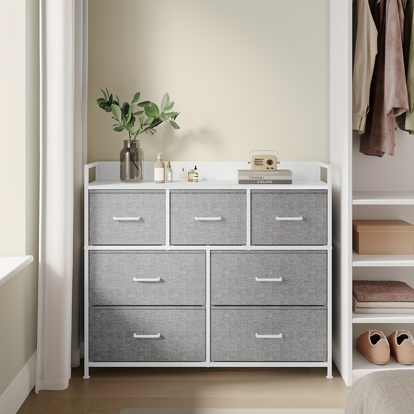 TEMU Of Drawers, Bedroom , 7 Drawers Handles, Metal Frame