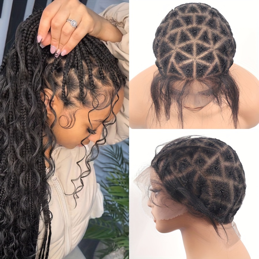 

Double Full Lace Crochet Wig Cap, Premade Square Patten Lace Front Crochet Cap For Add Crochet Hair, Braided Wig Cap For Braiding Full Lace Braid Wig