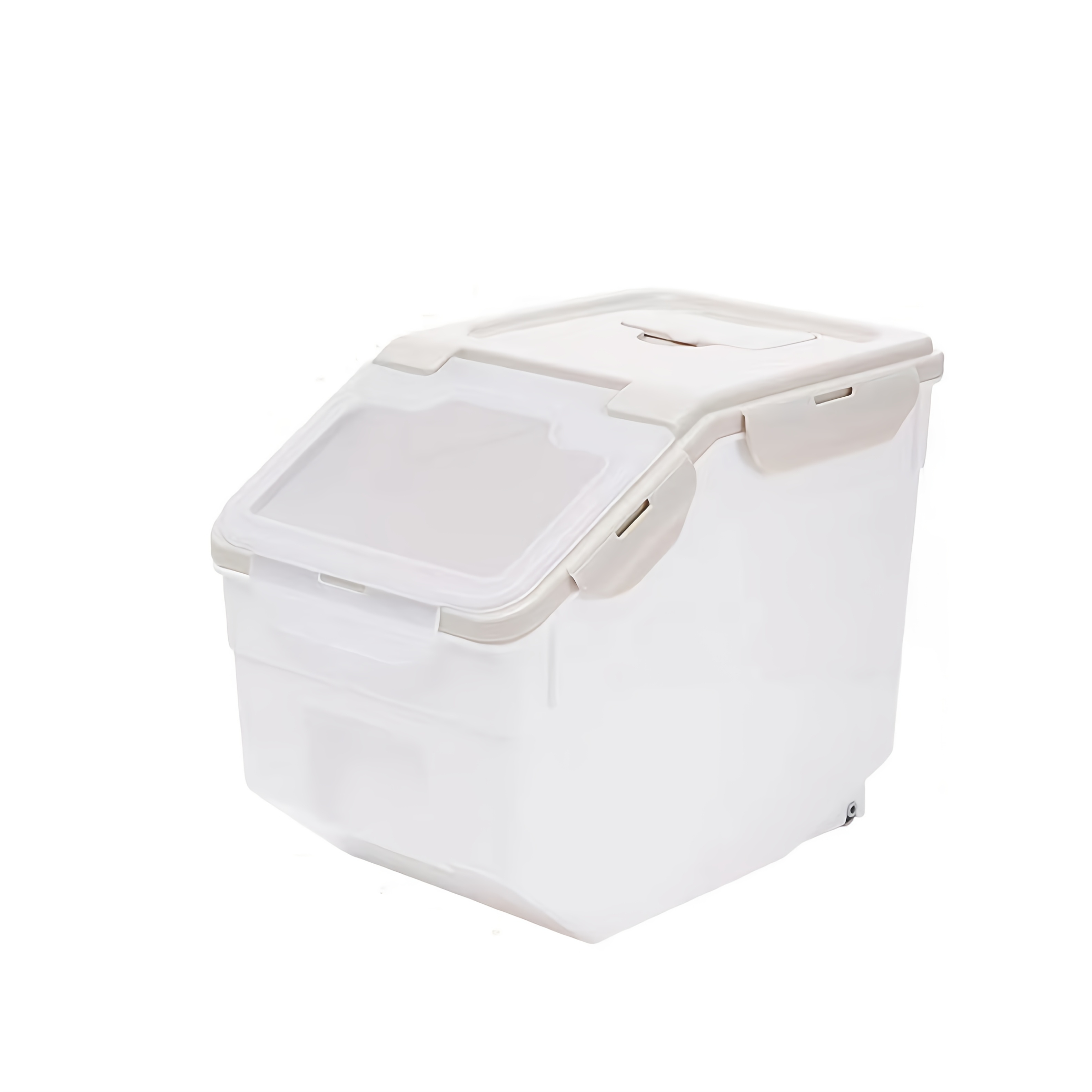 Large 33.07lb/22.05lb Pet Food Storage Bucket - Secure Latch Container (durable, Space-) - White Plastic, Space- Container|secure Latch Container|plastic Construction, Pet Storage Organizer