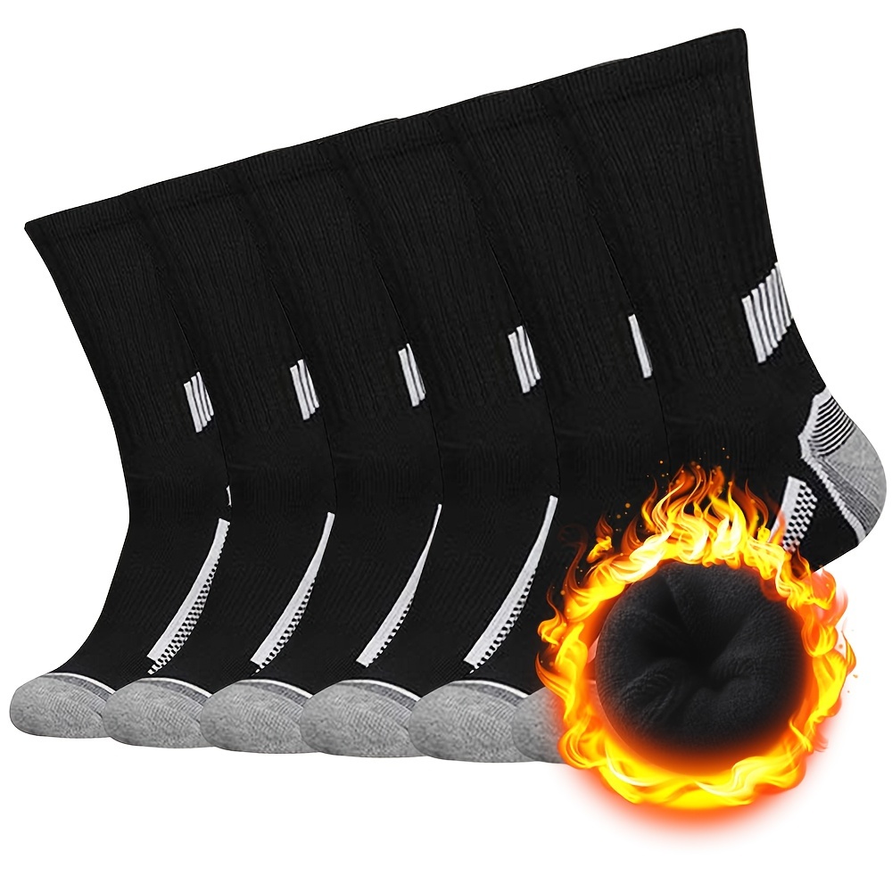 

6pairs Men's Mid Calf Socks Sweat Resistant Cushion Athletic Crew Socks