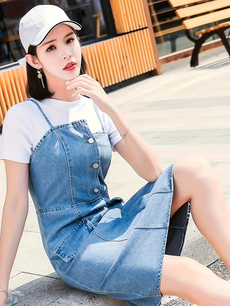 korean simple denim dress Nakhre: Buy Women's Korean Cropped Shirt Midi Denim Dress for Women Online