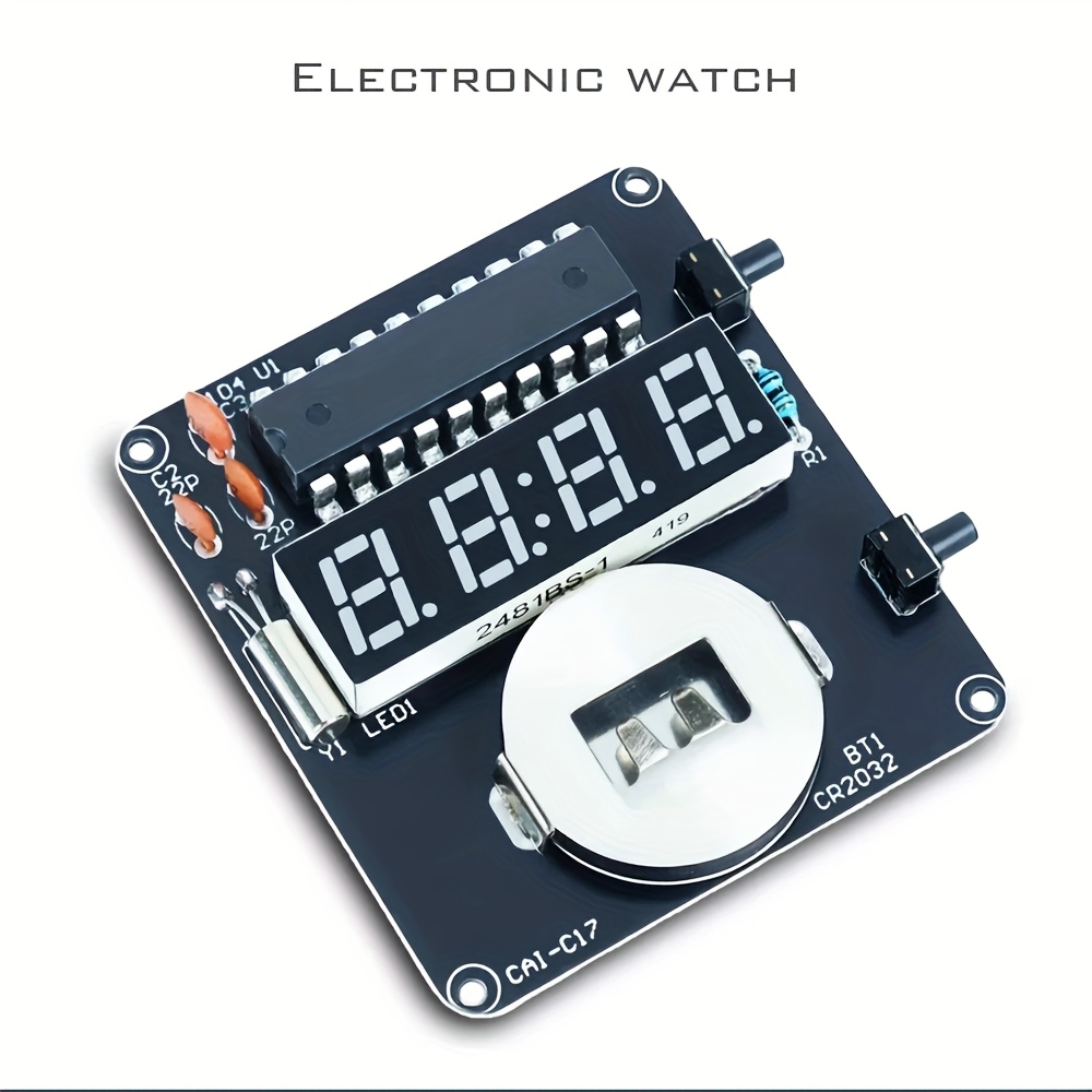 diy electronic watch kit led digital tube   soldering project transparent case 3v diy kit electronic Product details 3