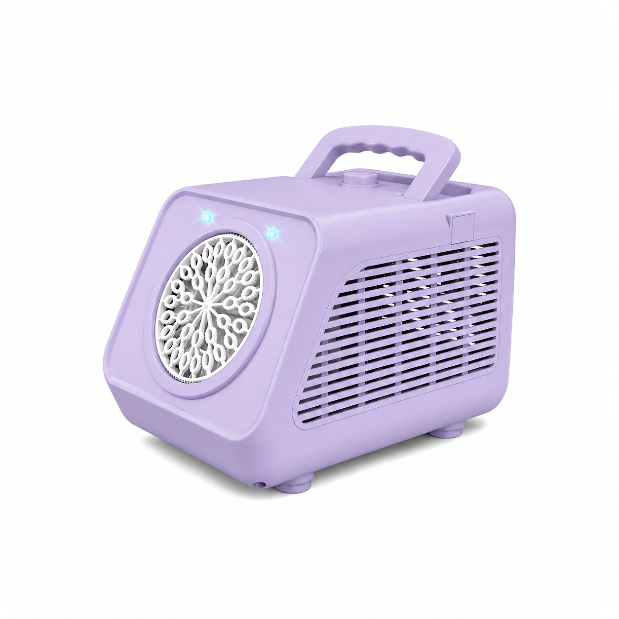 TEMU Upgraded Purple Portable Bubble Machine With Handle, Mini Automatic Stage Bubble Maker With 2 Adjustable Speed Settings, Electric Bubble Blower