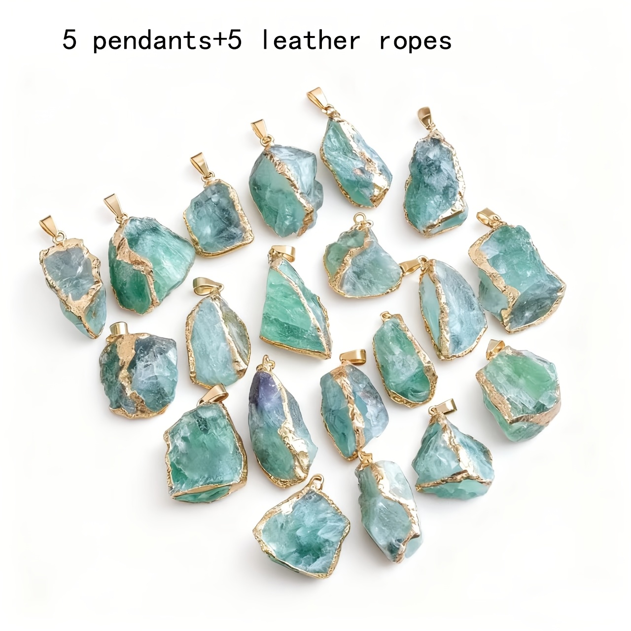 TEMU 10pcs Set With Random Shapes, Natural Stone Pendants, Fashionable And Trendy, Making For Necklaces, Women's Fashion Item, Suitable For Daily