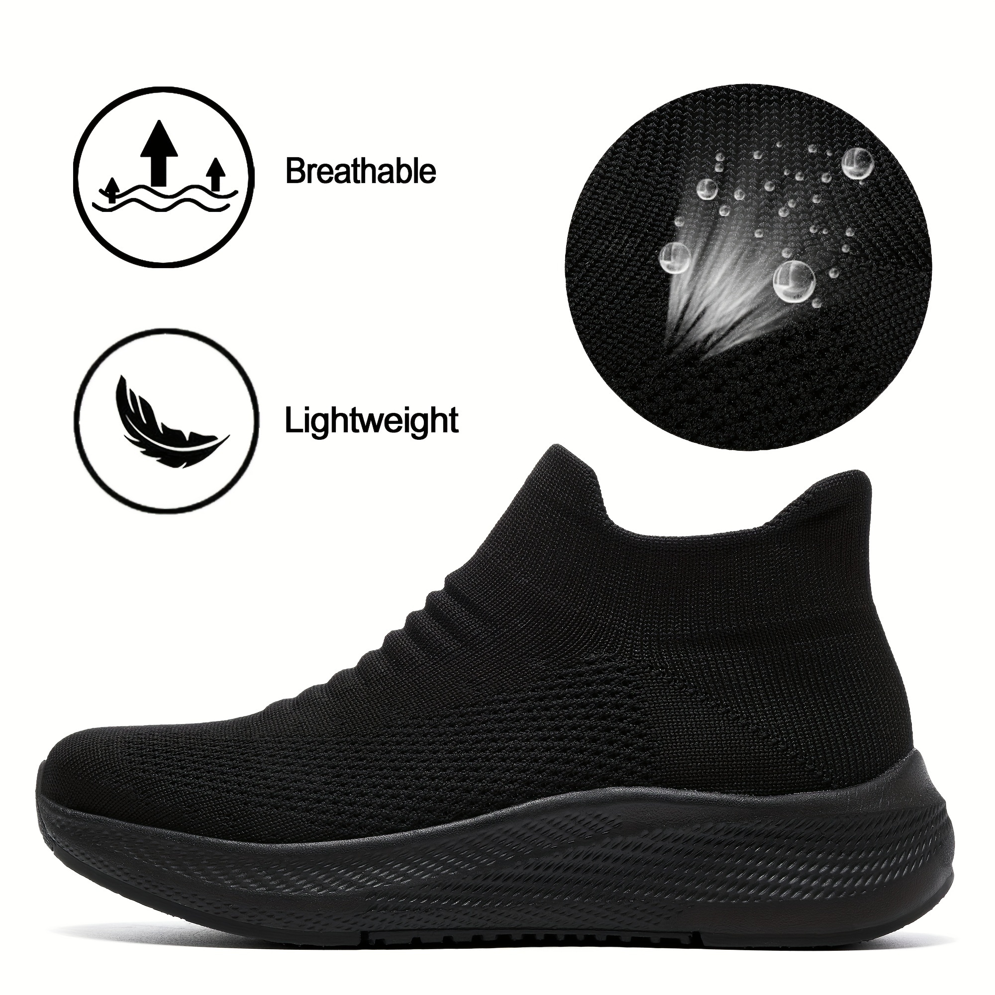 Womens Slip on Walking Shoes Comfort Lightweight Breathable Sock Shoe Non-Slip Mesh Casual Fashion Tennis Running Sneakers