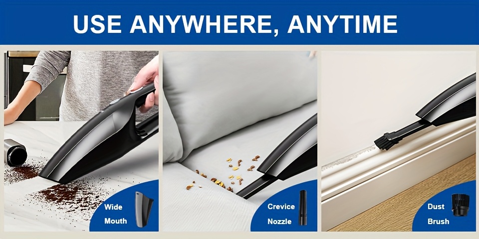 wireless handheld car vacuum cleaner large capacity super strong suction usb rechargeable   lithium battery   home and car interior cleaning suitable for   and other crevice cleaning pet hair cleaning portable vacuuming   ergonomic grip durable construction   battery busy professionals Product details 2
