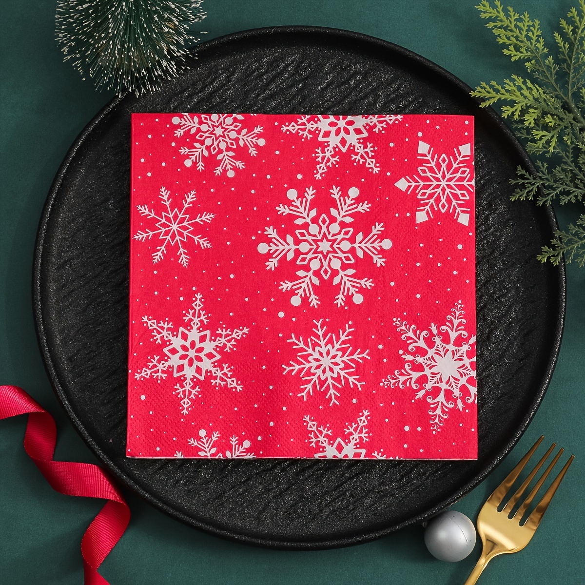 

20 Pack Christmas Paper Napkins - 2-ply Disposable Dinner Napkins With Design, Ideal For Holiday Parties & Winter Celebrations, 13x13 Inches