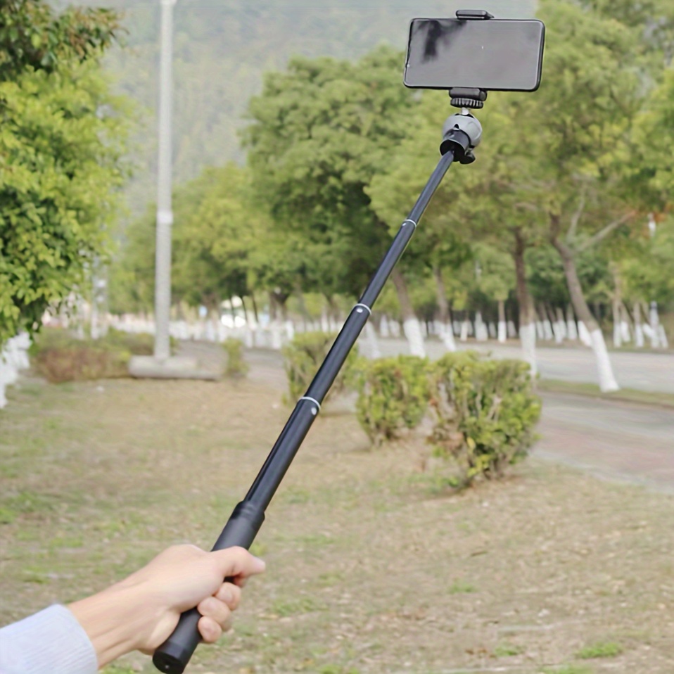 TEMU Universal Aluminum Alloy Extension Rod, Can Be Linked To Mobile Phone Clamp And Tripod, Connecting Mobile Phone Clamp Can Be Used As Selfie Stick, Mobile Phone Selfie Stick