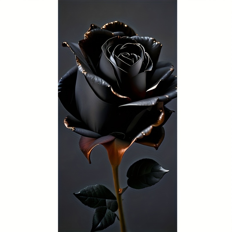 

Acrylic Diy 5d Diamond Painting Kit Black Rose, Full Drill Round Rhinestone Embroidery Mosaic Art, Leisure Craft For Beginners, Home Office Wall Decor, Holiday Gift (15.75x15.75 Inches)