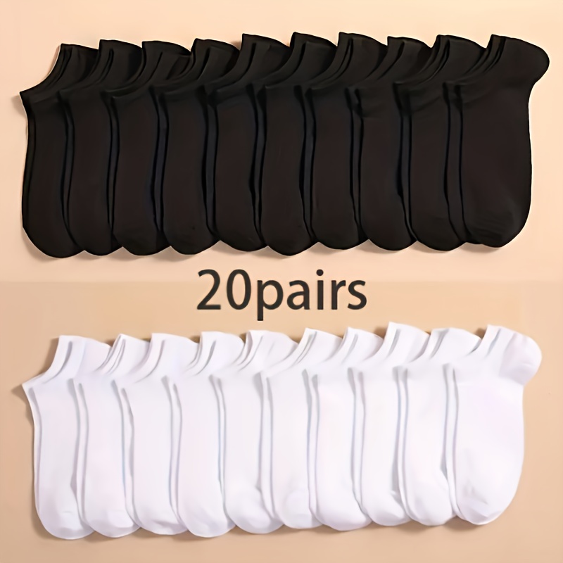 

5/10/20 Double Men's And Women's Universal Simple Solid Color Breathable Comfortable Short Socks, Ship Socks