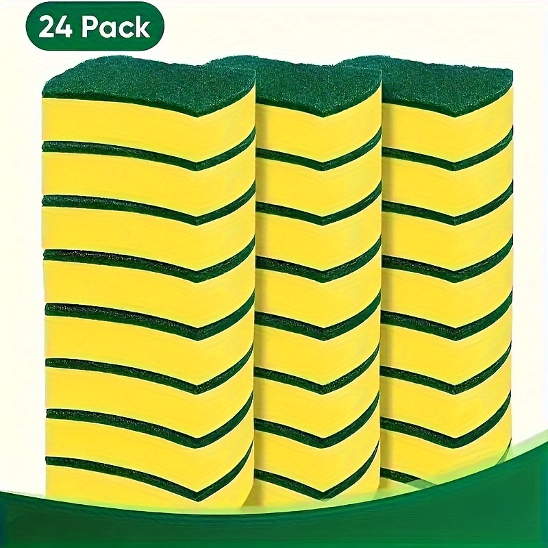 

Premium Kitchen Sponges 8/12/24pcs - Double-sided, Non-scratch Scouring Pads For Effective Cleaning, Super Absorbent & Durable, Ideal For Dishwashing & Household Tasks