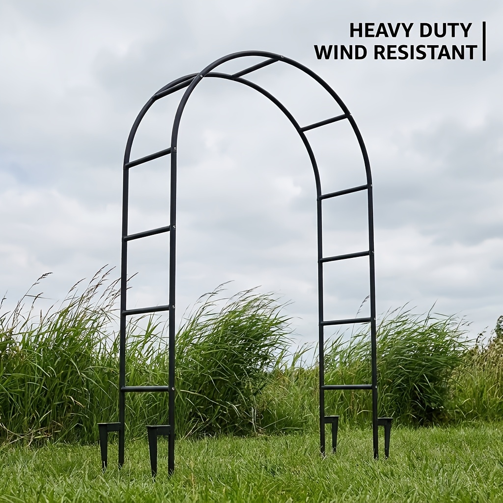 2.4m Ornamental Metal Decorative Arch Bridge For Climbing Plants Outdoor Pathway Lawn Decor