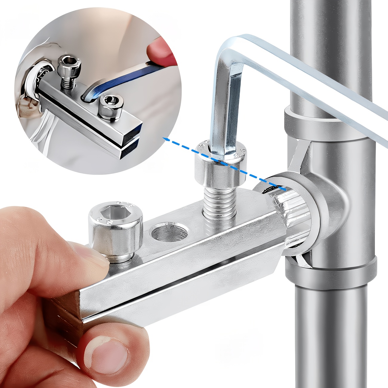 extractor de tornillos dañados para válvula de   de grifo, 5 piezas/juego, herramienta de reparación de tuberías ajustable de 1/2 y 3/4