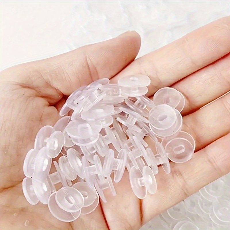 

48pcs Transparent Shoe Buckles, Diy Shoe Flower Bottom Buckle With Holes, Garden Shoe Buckle Transparent Work Buckle, Shoe Flower Base Accessories Pvc