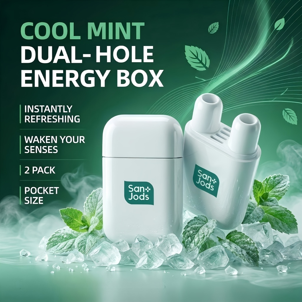 2 pack dual hole nasal energy box pocket size   cooling   instant   and mind   inhaler set