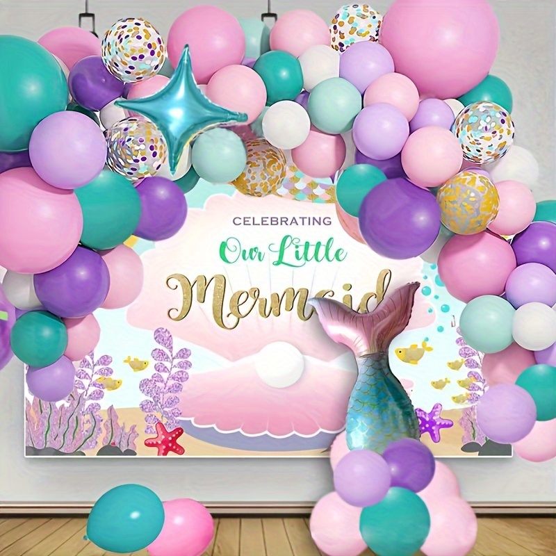 Mermaid Balloon Wreath Arch Set Birthday Party Decor - Temu