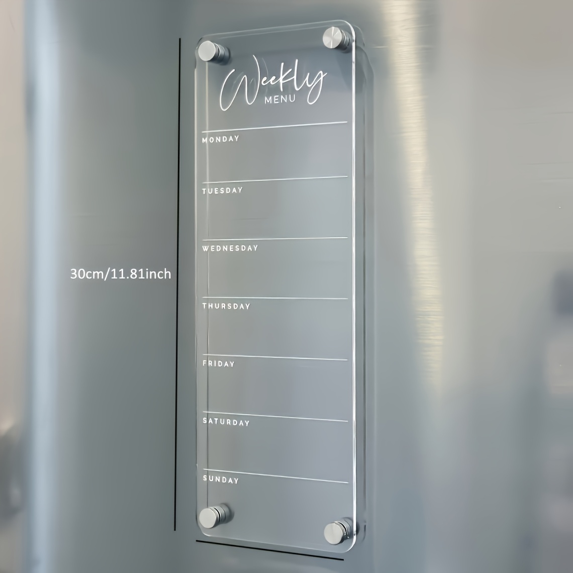 TEMU Acrylic Weekly Planner Board - Transparent Acrylic Uv Printed Whiteboard Schedule, Suitable For Weekly Work Plans, Menu Arrangements, And A