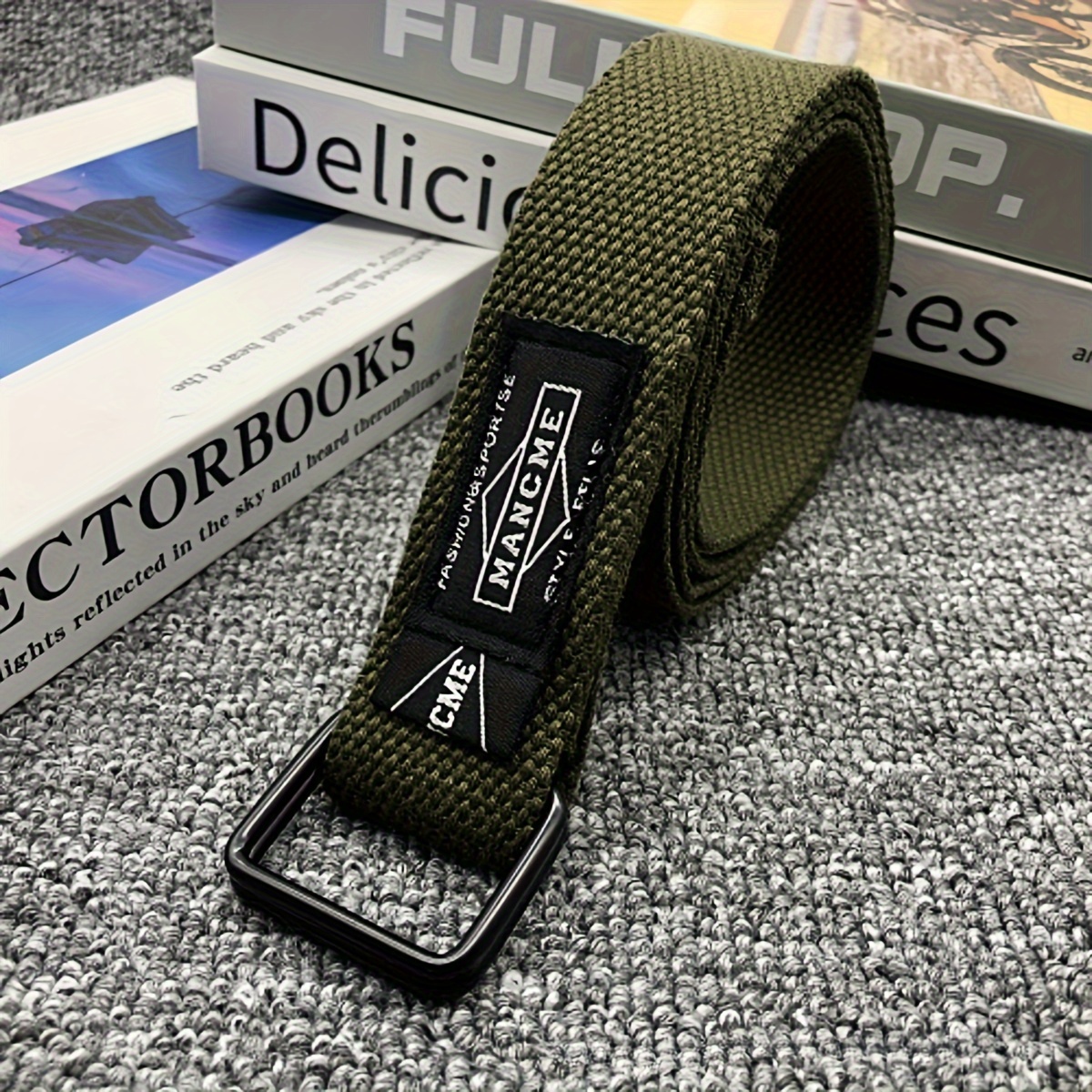 Canvas Braided Belt Double Ring Buckle Canvas Belt