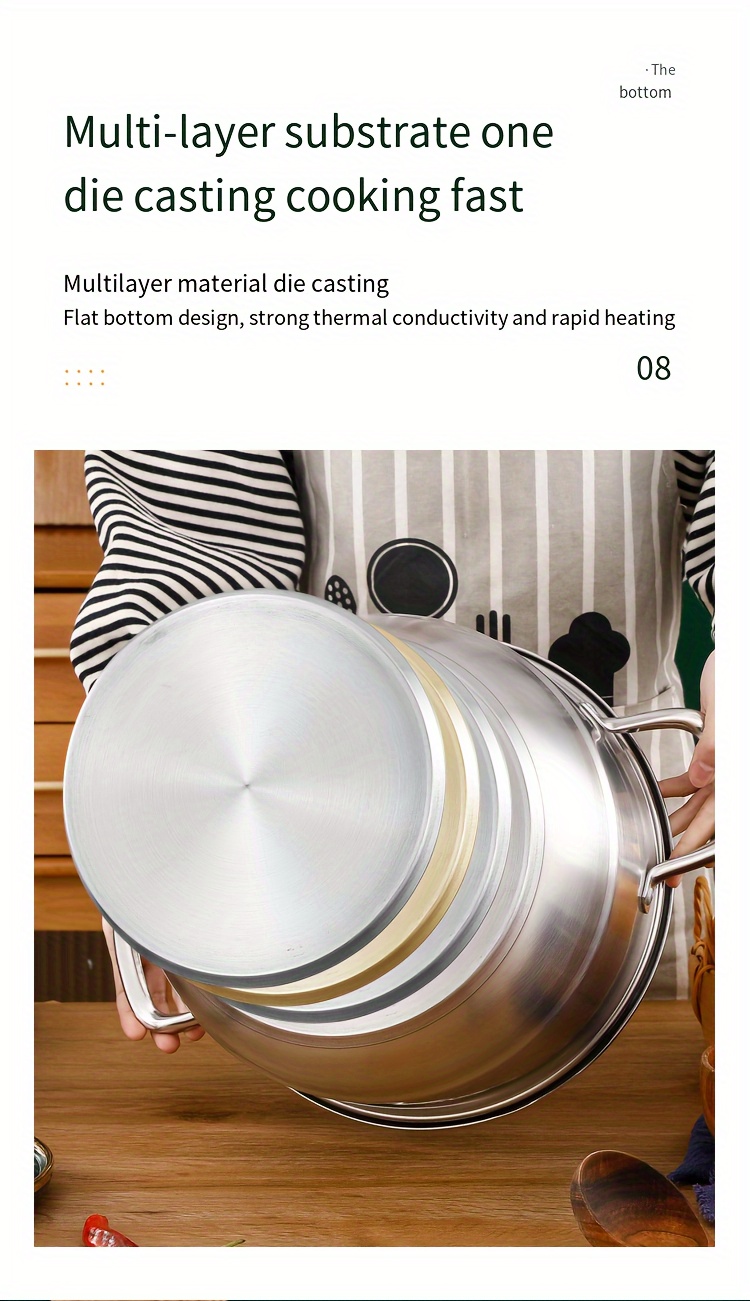 stainless steel multi layer steamer set 2 3 layers large capacity thick bottom suitable for induction cooker and gas stove food grade multi functional details 9