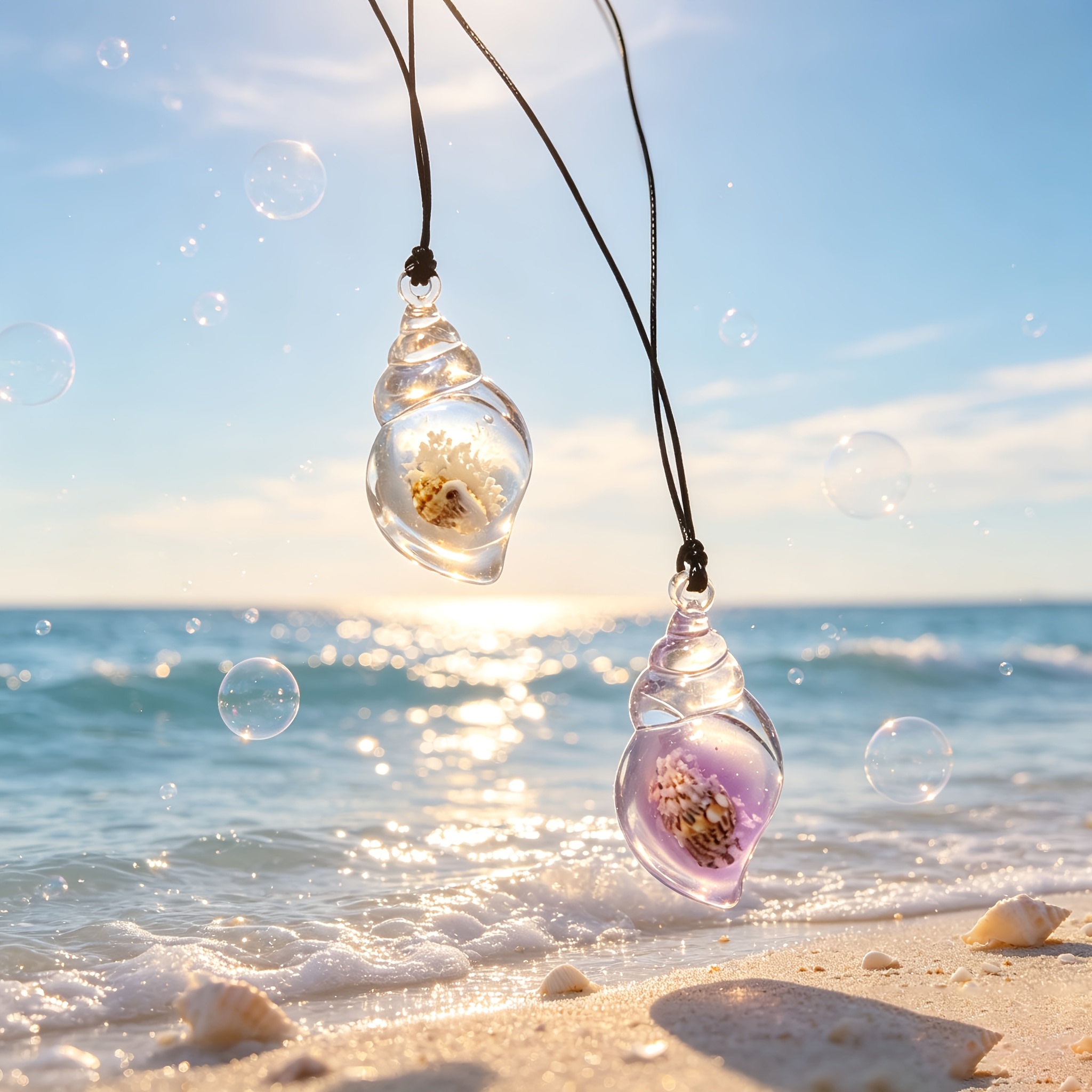 2pc Glow Seashell Necklaces, Romantic Nighttime Essentials