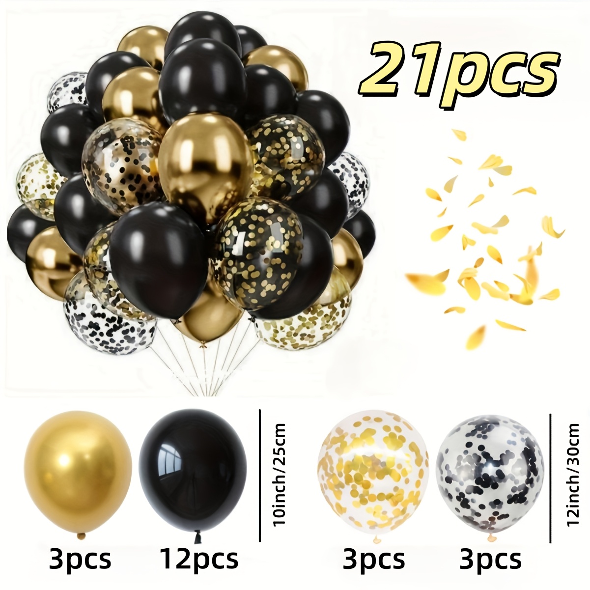 TEMU 21, Black Balloons, Including Glitter Latex Balloons, Wreath Arch Set For The Graduation Ceremony Single Party. Father's Day Decoration New Year
