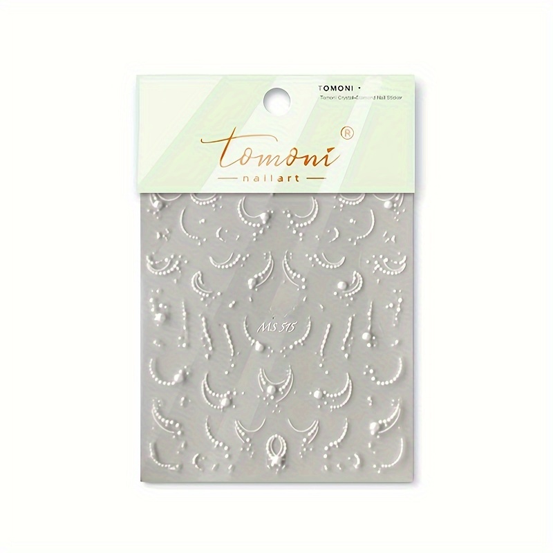 Image of 1pc Elegant Art Self-adhesive Nail Stickers - Vintage Japanese Inspired, , Sparkle Accents, Easy To Apply, Single Use, For Chic Manicure Decor, Nail Art