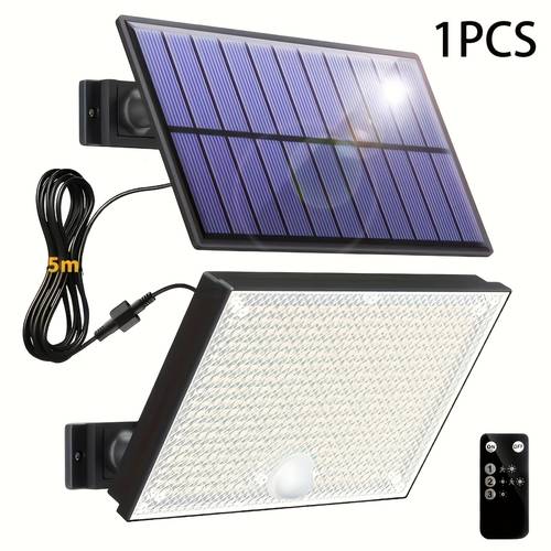1p 2pcs 400led outdoor solar wall light with motion sensor lighting led cool white solar floodlight high brightness solar street light larger solar panel auto on off for porch courtyard garage fence