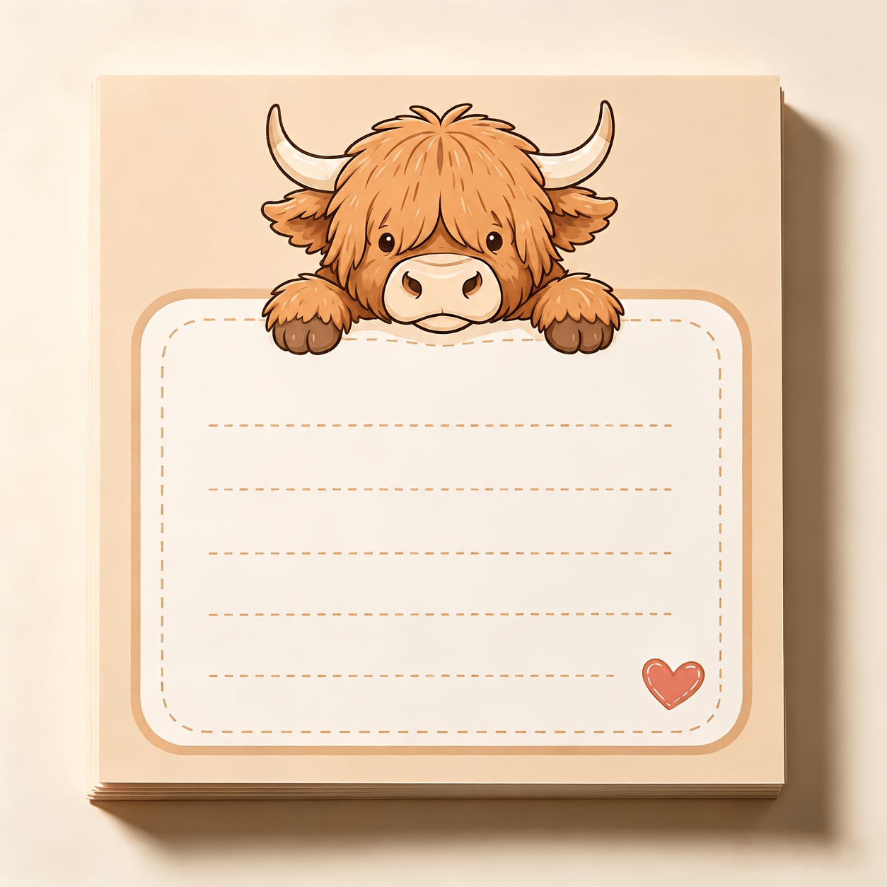 TEMU Highland Cow Sticky Note Pad, 3 Styles Cute, , Cow Notebook Memo, Fun Self-adhesive Reminder Pad, Suitable For Office School, Students Goal