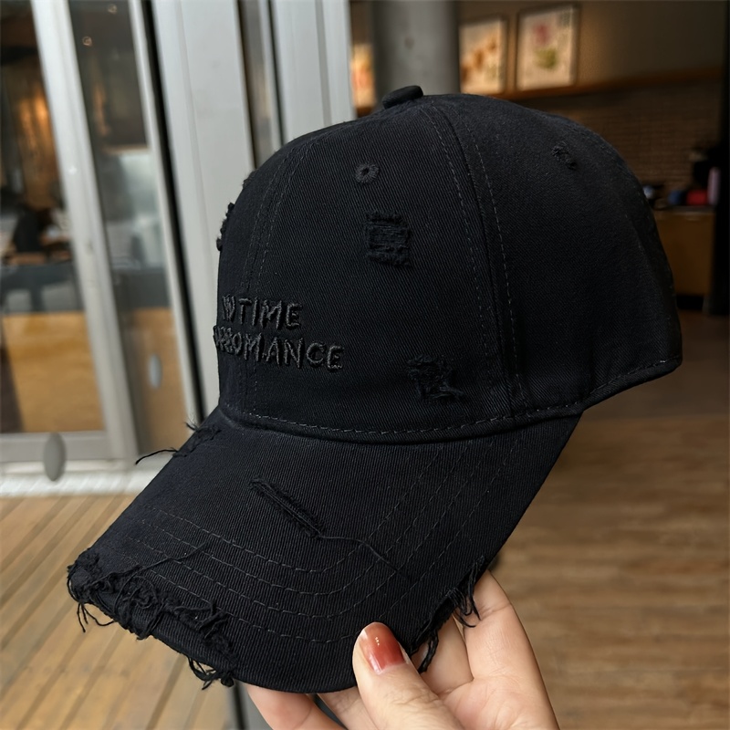 Baseball Cap With High Ponytail Tie, Distressed Old Women's Spring Tongue Hat, Sun Hat Brim Shows Small Face