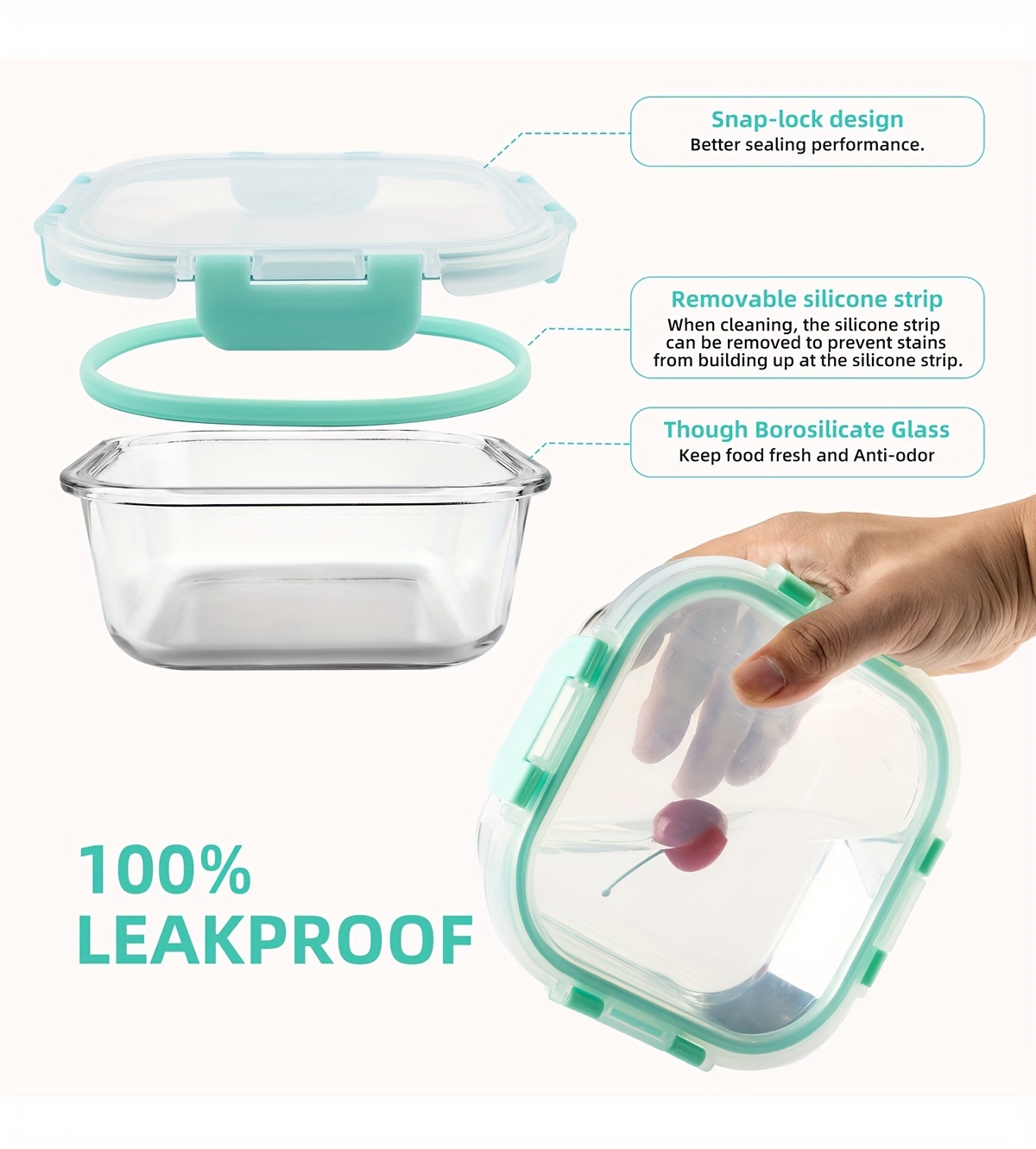 12 pack 12 containers 12 lids glass storage containers with lids leak proof meal prep containers dishwasher microwave oven freezer   food storage containers for   to go Product details 4