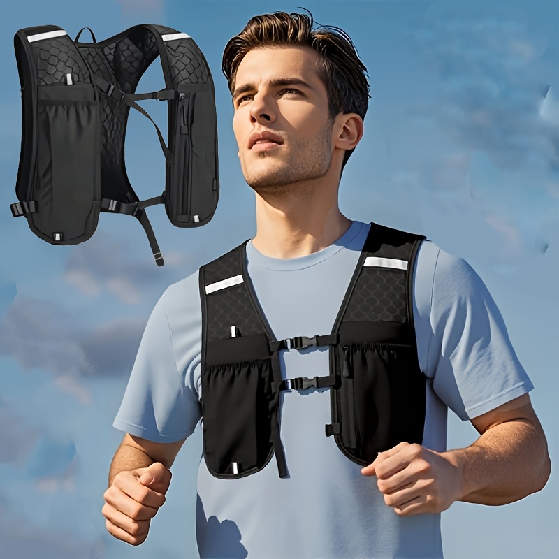 E-shop Leichte Herren Sportweste (Schwarz und Grau) Vielseitige Leichte Ausrüstung, Wasserflaschen und Handys einfach während des Trainings, Laufweste,