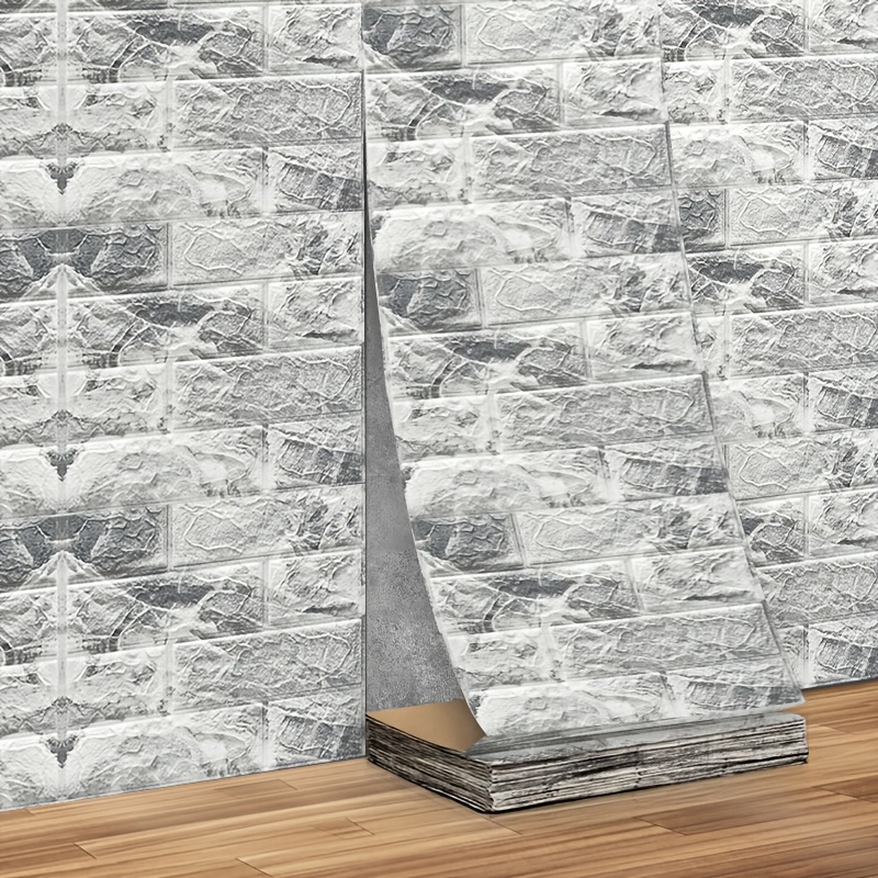 Image of 3d Self-adhesive Foam Brick Wall Panels - Waterproof & Vinyl Wallpaper, Easy To , Grid Pattern Home Decor For Living Room, Kitchen, Bedroom, Office, Dorm Renovation, Indoor Aesthetic Upgrade