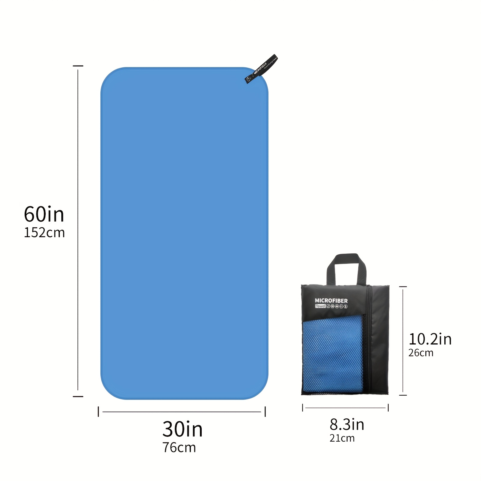 Quick Dry Microfiber Towel for Beach and Swim, Lightweight