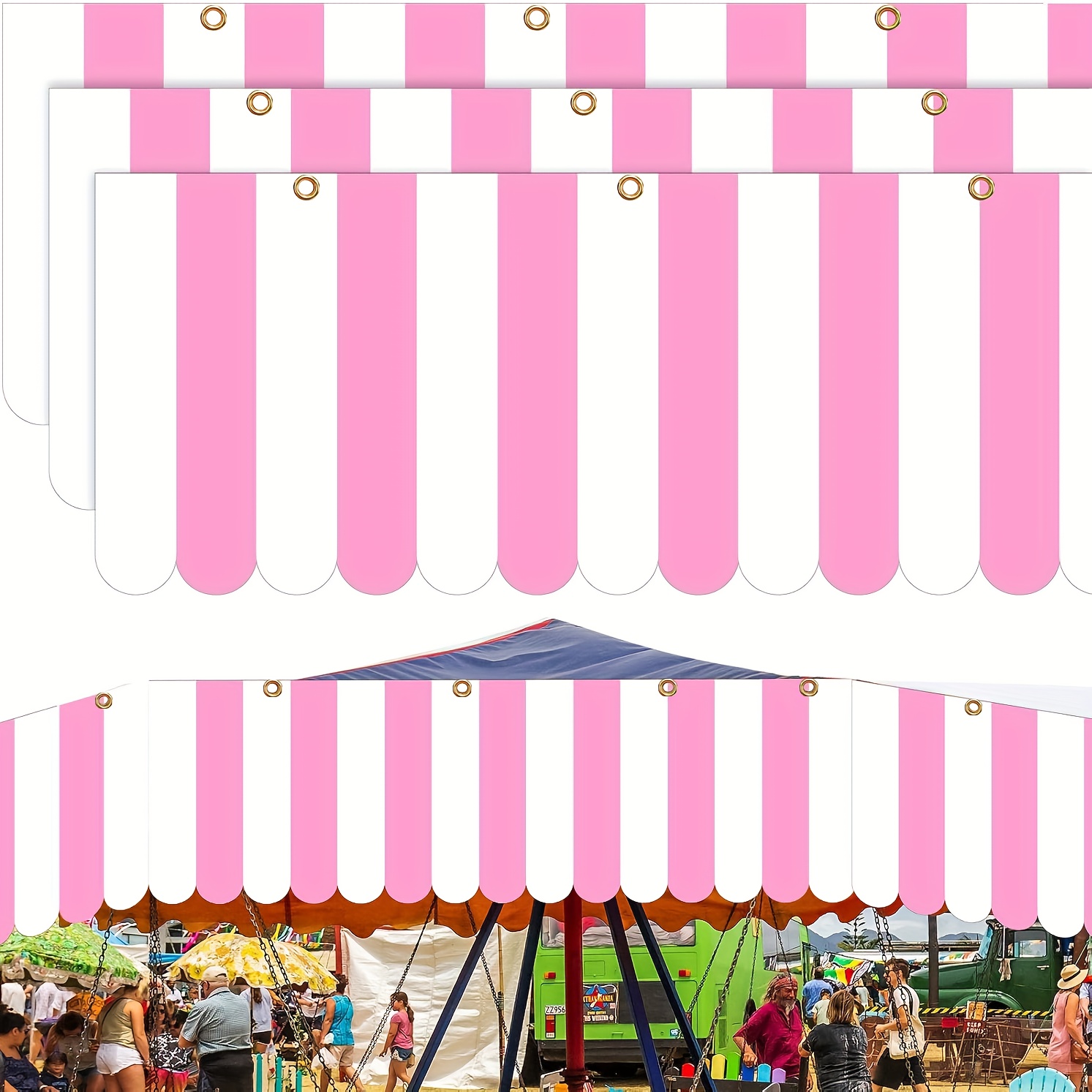 3pcs Carnival Awning Decorations Tent Circus Hanging Decorations Carnival Banner
