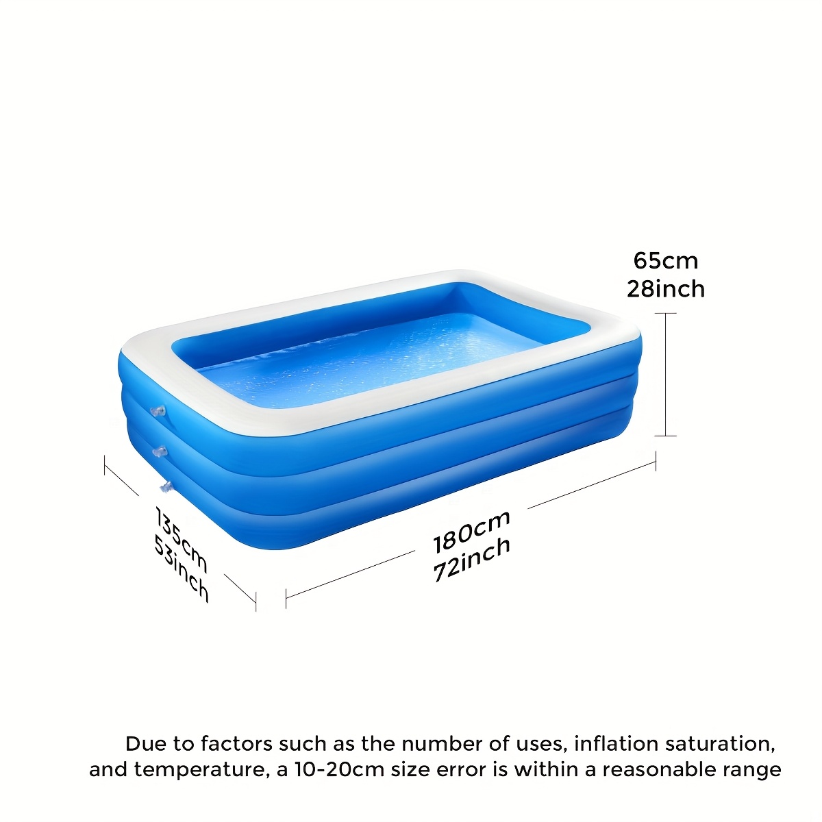 TEMU Large Inflatable Pool Spacious Swimming Pool For Adult Family, 122 Inches With Thickened Pvc Material. Foldable Oversized Air-filled, Durable
