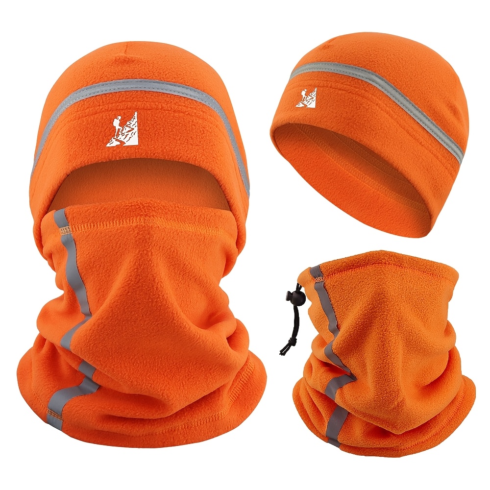 TEMU 2pcs Set Of Men's And Women's Autumn And Winter Snow Hats, Night Running Hats, Warm Sports Hats, And Scarves, Suitable For Outdoor Fishing,