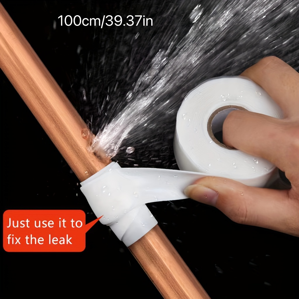 

1 Roll Of Waterproof Sealant Tape, 1/4 Inch Strip, Silicone Leak Repair For Drain, Faucet, Hot Water, Cast Iron & Pvc Pipes, Piping Surface Water Resistance, Anti-leak Tape