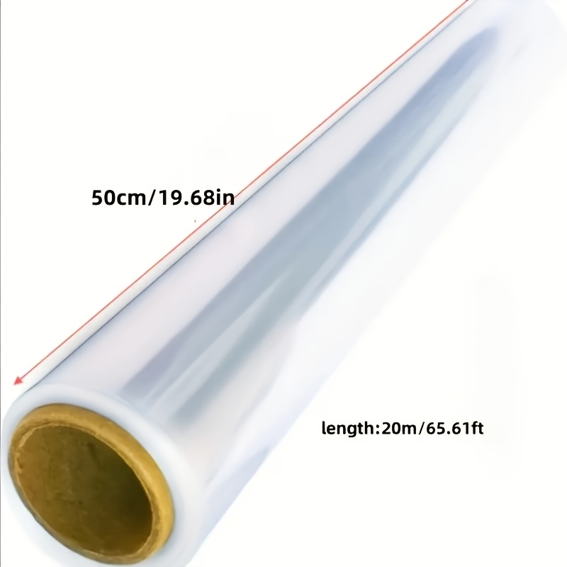 1 Rolle extra breites 50 cm x 20 m langes transparentes Plastik-Geschenkpapier – durchsichtige Beutel für Geschenkkörbe, Blumenarrangements, Partydekorationen – einfach zu schneiden zu verschließen –