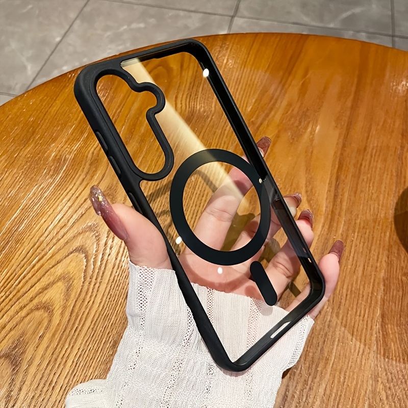 Image of Phone Case: Magnetic Clear Case Compatible With Compatible With Galaxy S23 S24 S25 Fe Edge Wireless Charge Slim Acrylic Cover, Mobile Accessory, Stylish Phone Case, Gift