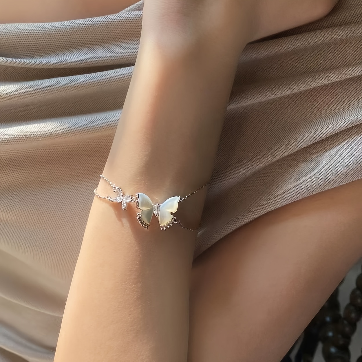 Women's Stackable Butterfly Double-Layer Bracelet