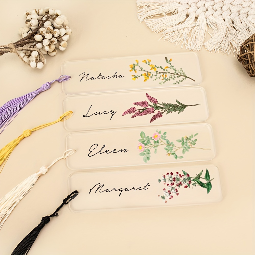 

Chic Acrylic Floral Tassel Bookmark - Perfect Gift For Readers & Teachers, Unique Aesthetic Design, Personalized, Ladies' Aesthetics