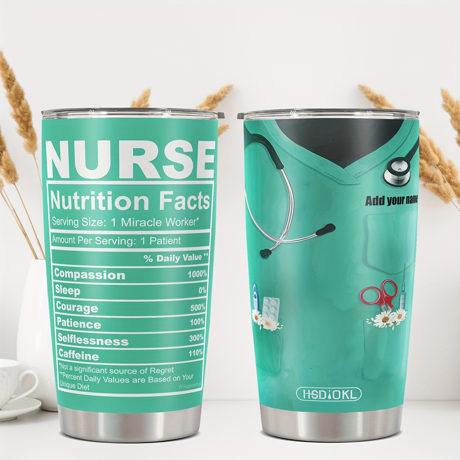 1pc personalized custom name 20oz tumbler daily work nurse - Temu Mexico