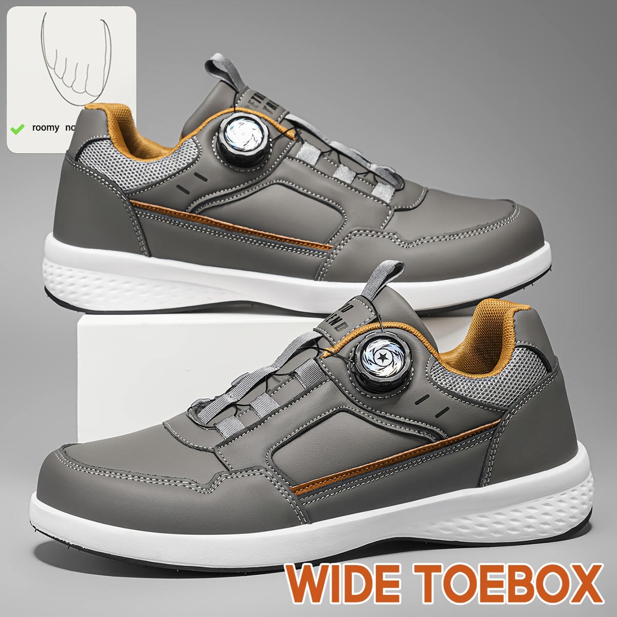 Men's Large-Size Wide-Fit Sneakers, Stylish Design