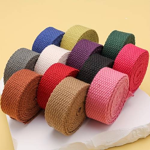 3 meter long polyester webbing suitable for backpacks tote bags and canvas straps solid color plain weave tape yoga textile ties